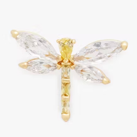 Kate Spade Greenhouse Dragonfly Studs ~ Dainty Rhinestone Stud Earrings - Picture 6 of 7